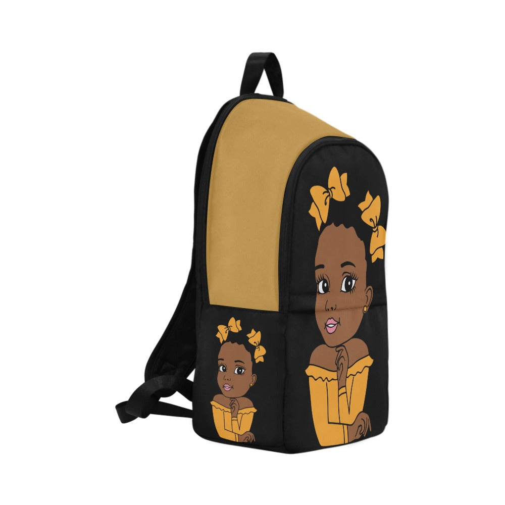Beauty gold girl backpack Fabric Backpack for Adult (Model 1659)