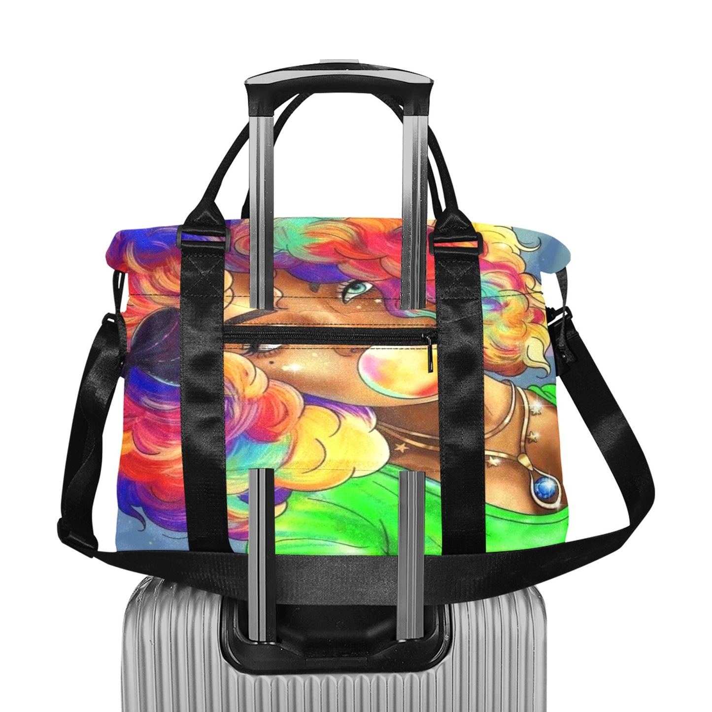 colorful lady duffy bag Large Capacity Duffle Bag (Model 1715)