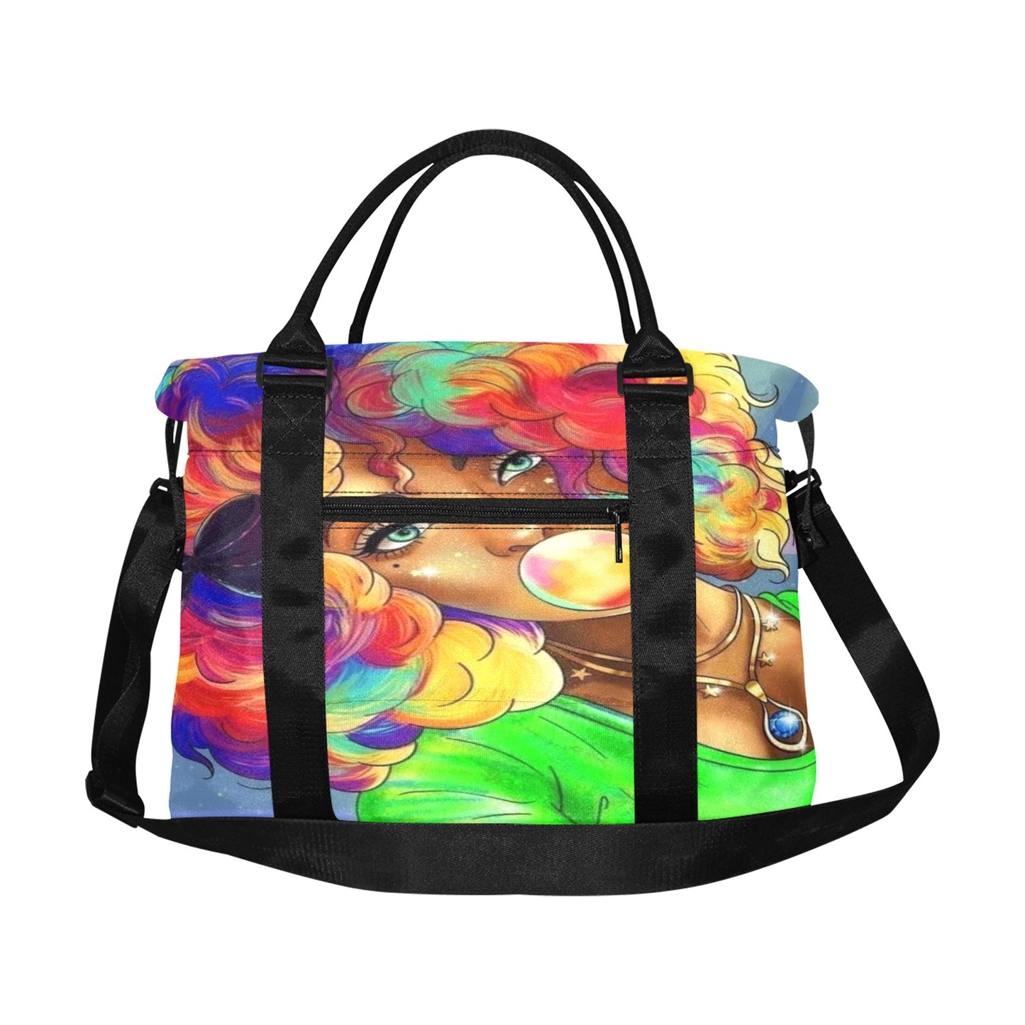 colorful lady duffy bag Large Capacity Duffle Bag (Model 1715)