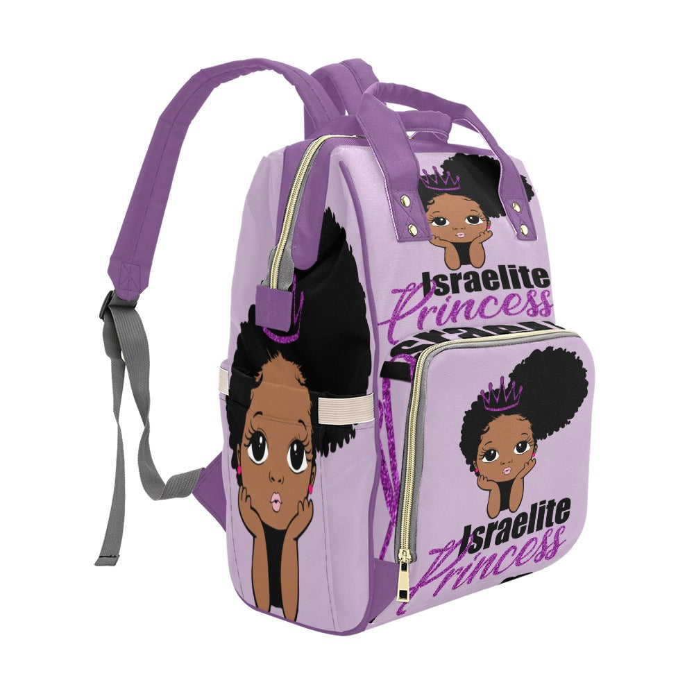 purple princess Multi-Function Diaper Backpack/Diaper Bag (Model 1688)