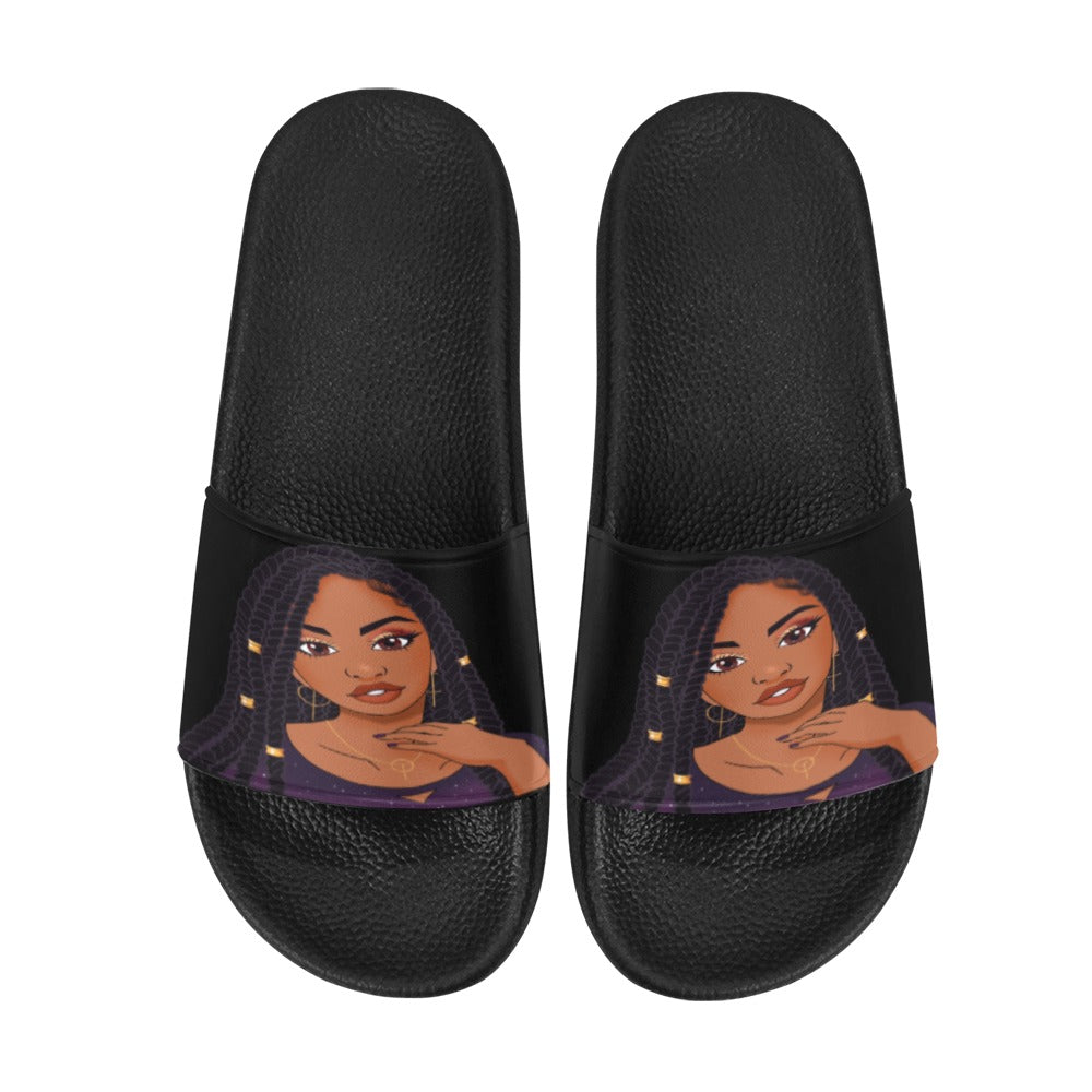 innocent girl flip flops Women's Slide Sandals (Model 057)