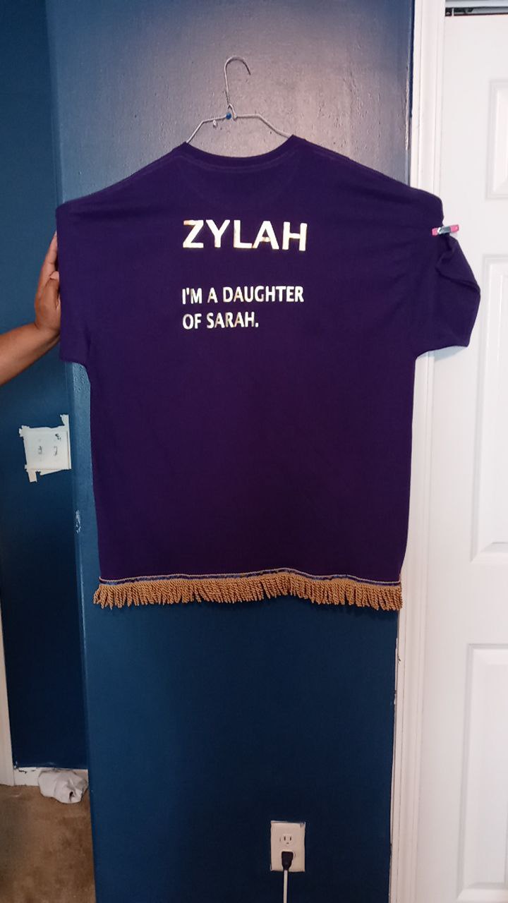 Custom Shirts With Fringes & Blue Border