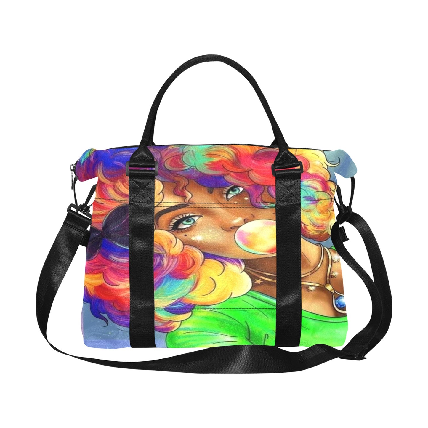 colorful lady duffy bag Large Capacity Duffle Bag (Model 1715)